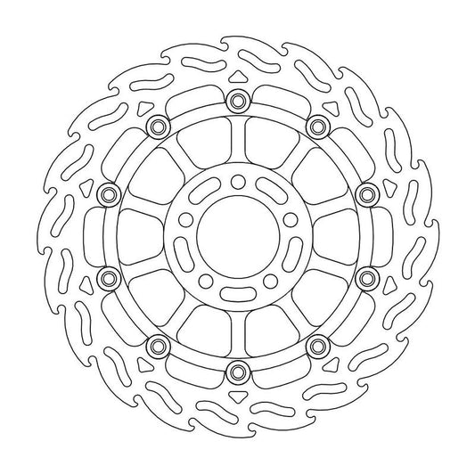 Moto-Master Flame Bremse Skive foran høyre Kawasaki: ZX-6R, ZX-9R