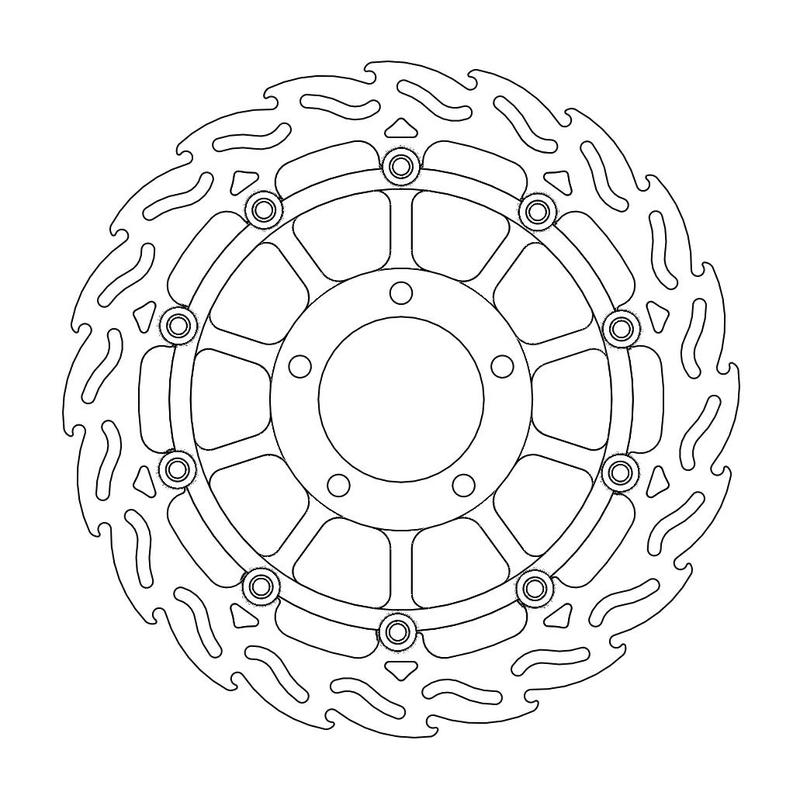 Moto-Master Flame Bremsekskive foran høyre Triumph: T1050, T955