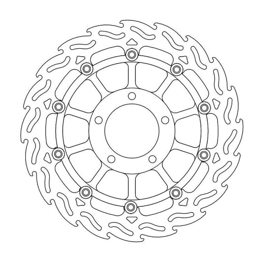 Moto-Master Flame Bremsekskive foran høyre Triumph: T1050, T955