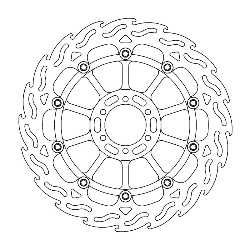 Moto-Master Flame Bremseplate venstre foran Aprilia: RSV4 RF/RR, Tuono V4 2017-->