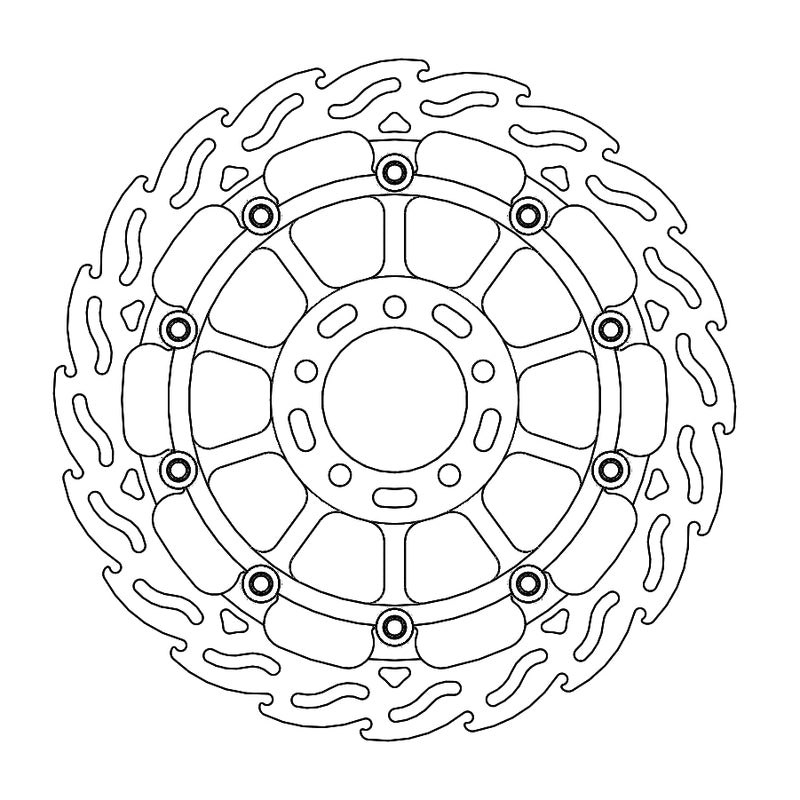 Moto-Master Racing Flame bremseskive foran venstre Kawasaki: ZX-10RR