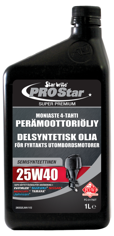 Star brite Premium Synthetic Blend 4-takts påhengsmotorolje 25W40 1 L