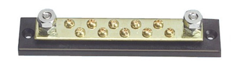 Skinne med 10 terminaler, 2x6 - 10x4mm