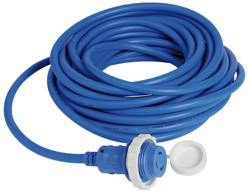 støpsel + kabel 15 m blå 30A