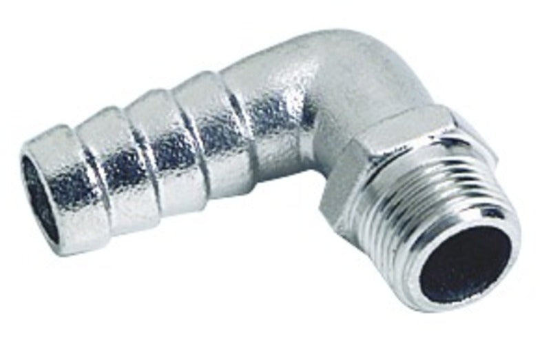 Hose adaptor 90° SS male 3/8" x 15mm