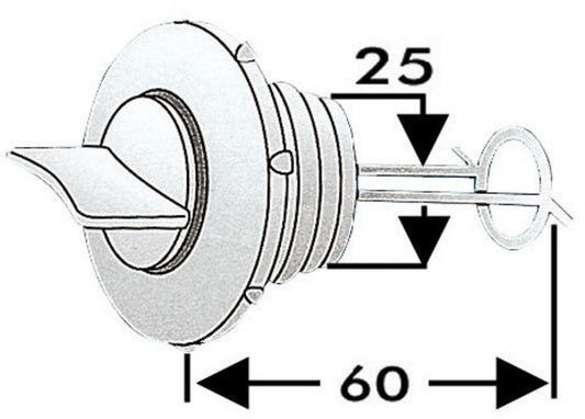 Avløpsplugg nylon 25 mm