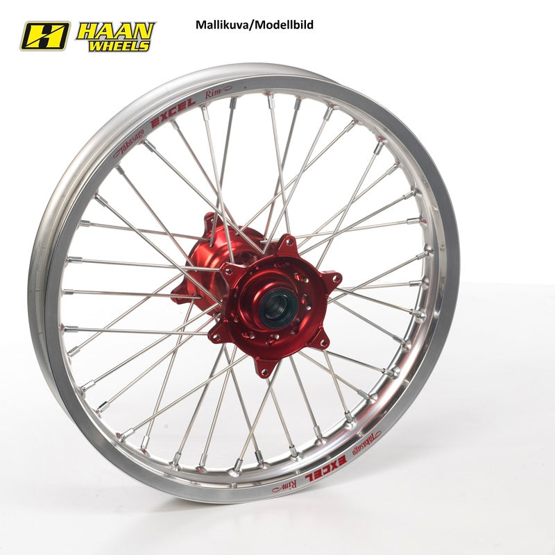 Haan hjul CRF250/450 95- 21-1,60 RØDT NAV/SØLV FELG/SVART EIK/SVART NIP
