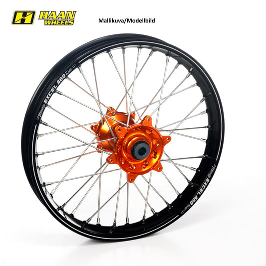 Haan hjul SX&SXF 95-12/EXC MODELLER 95- 18-2,15 A60 ORANGE HUB/SVART A60 FELG