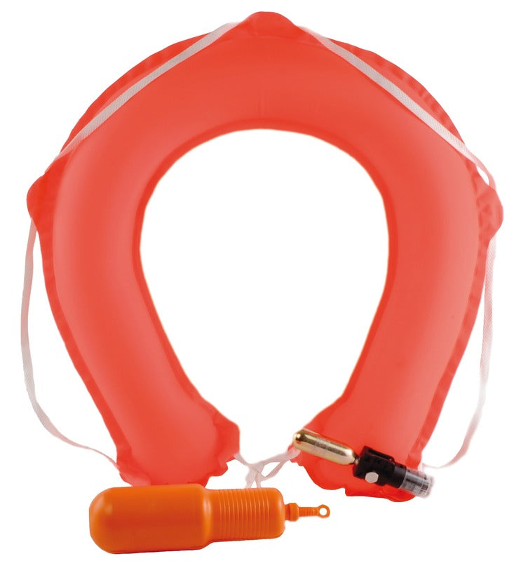 hestesko selv-oppblåsbar redningskrans