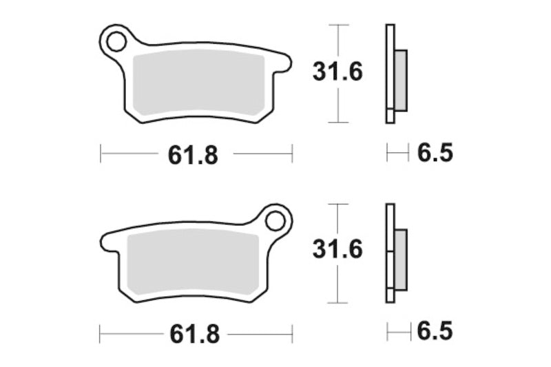 Sbs Bremseklosser Karbon Sølv