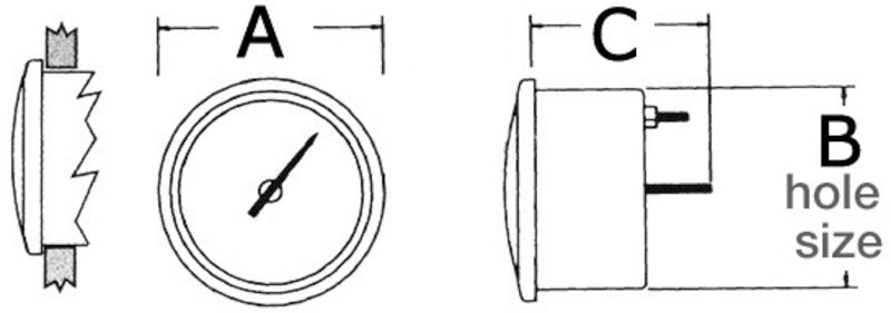 Osculati Guardian Rev.counter 2/4t 12V wh.