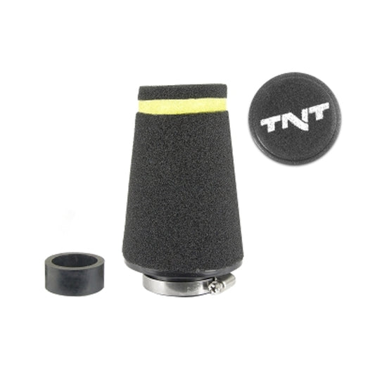 TNT Luftfilter, Speed, Svart, Tilkobling Ø 28/35mm, (Ø 70 - 48mm x l. 100mm)
