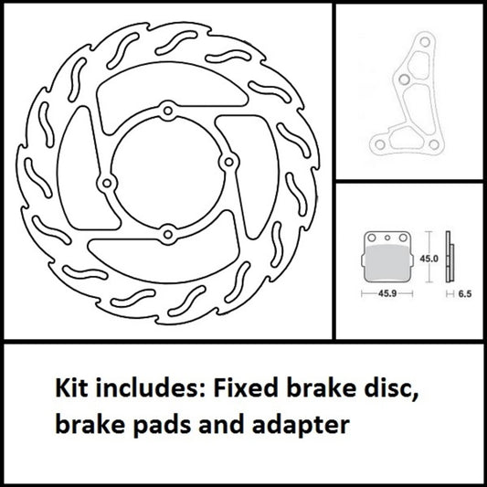 Moto-Master Kit Fixed 260 Offroad Honda (skive-adapter-bremseklosser)
