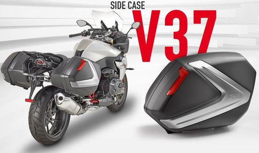 Givi V37 pair of blacksidecases with red reflectors