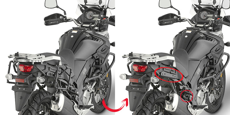 Givi Hurtigutløsende rørformet sideveskeholder Suzuki DL650 V-STROM (17)