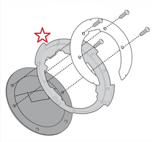 Givi Spesifikk metallflens for montering av TankLock tankvesker