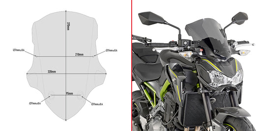 Givi Spesifikk skjerm, røkt KAW. Z900 '17