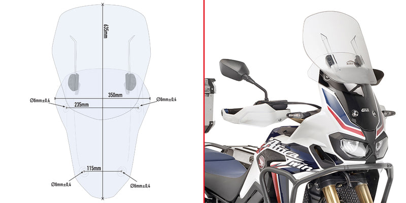Givi Spesifikt glidende vindskjerm for Honda CRF1000L Africa Twin (16)