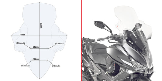 Givi Spesifikk skjerm, transparent 85,5 x 66 cm (h x b) Xciting 400i (13-15)