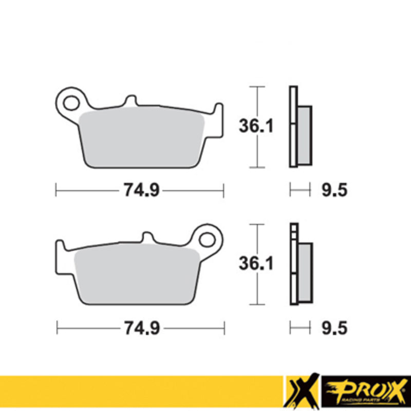 ProX Bakbremsekloss CR125/250/500 '87-01 + YZ125/250 '98-02
