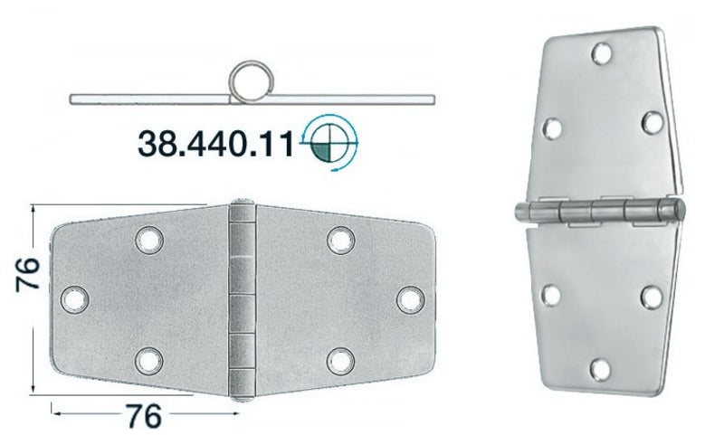 SS hengsel 152x76