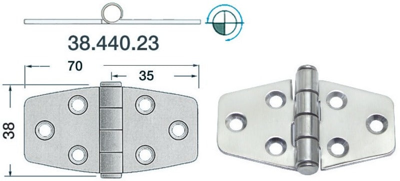 standard hengsel 70x38