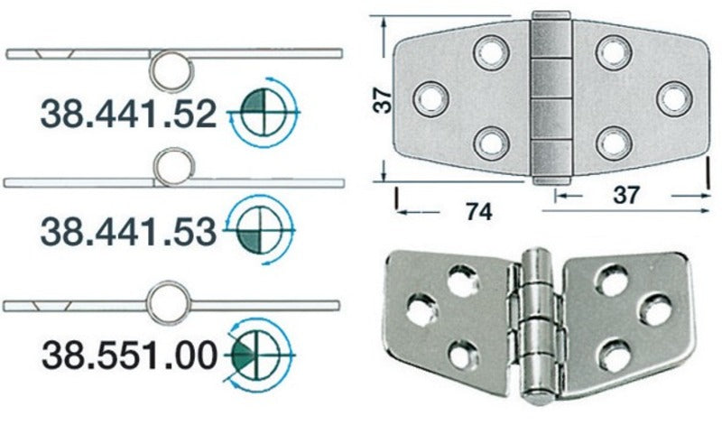 hengsel revers knute 74x37