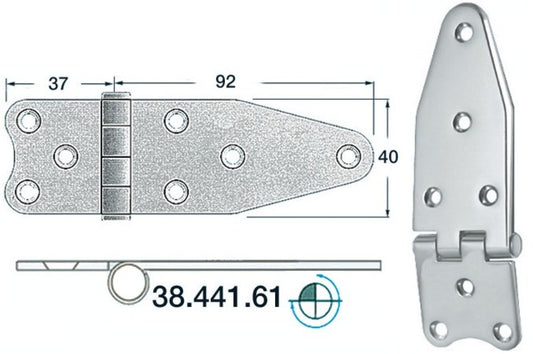 hengsel revers knute 129x40