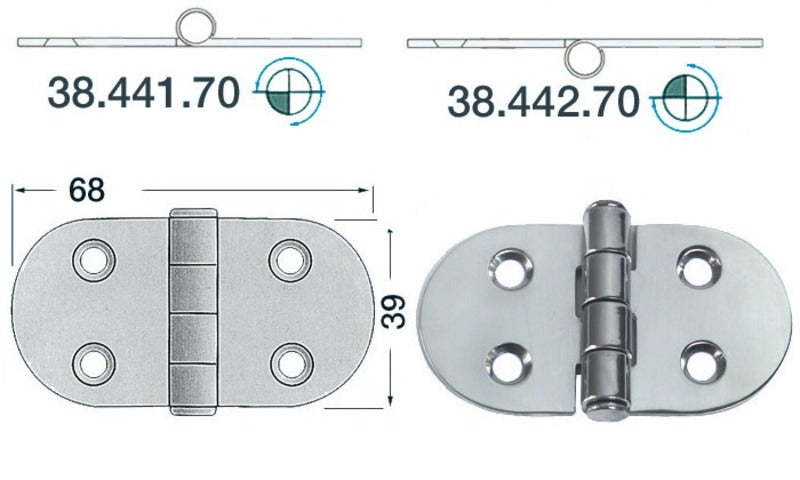 SS hengsel 68x39 mm