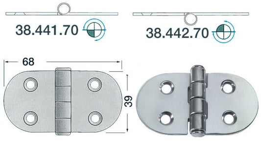 SS hengsel 68x39 mm
