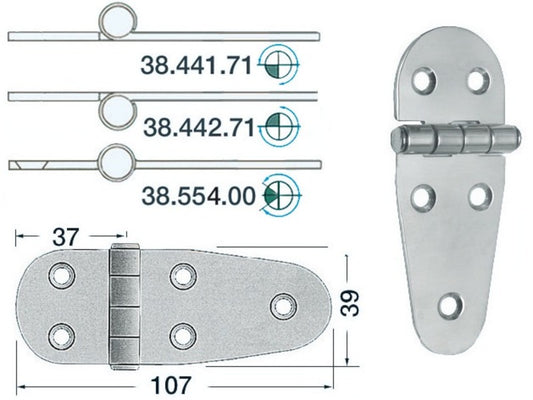 SS hengsel 107x39 mm