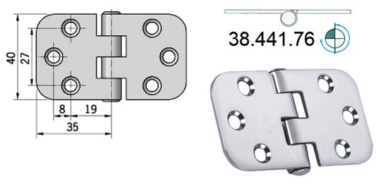 Hengsel reversknute, SS 70x39