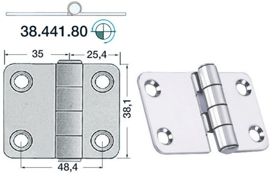 Hengsel m/utløserbolt 60,4x38,1
