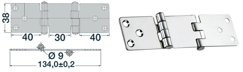 SS hengsel 134x38mm
