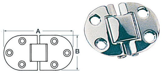 innfelt S.S hengsel 50x38 mm