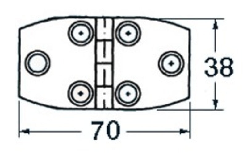 S.S blindhengsle 70x38 mm trap
