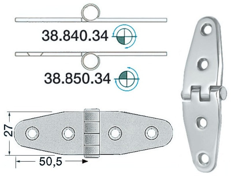 S.S reversibelt hengsel