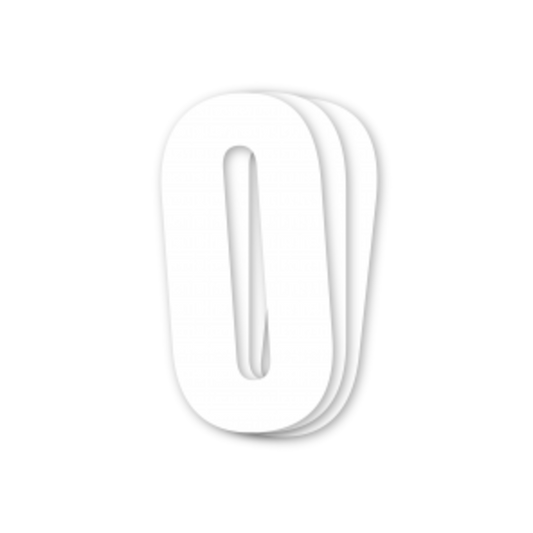 Blackbird Race Numbers White - pakke med 3 cm.13X7 #0