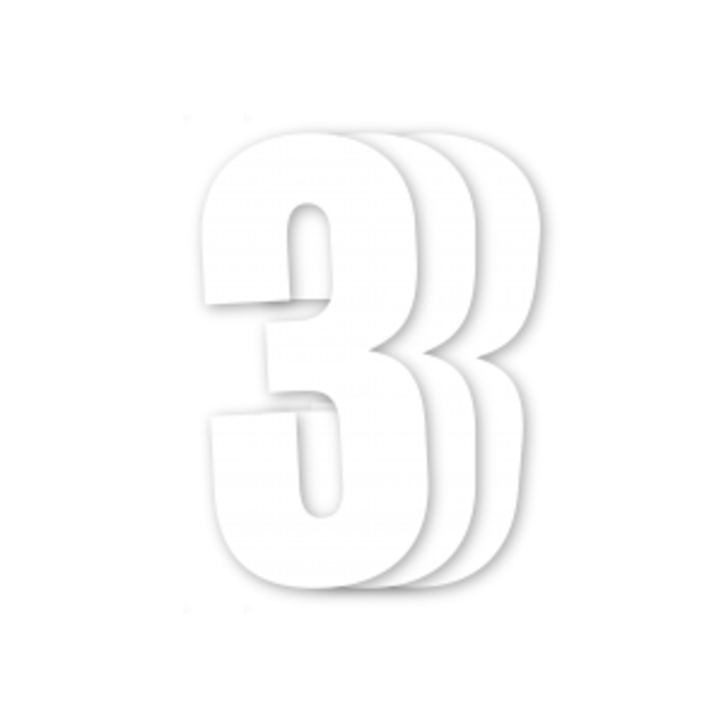 Blackbird Race Numbers White - pakke med 3 cm.13X7 #3