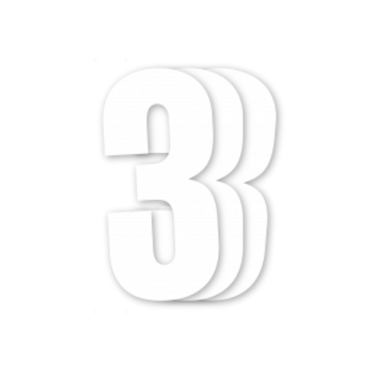 Blackbird Race Numbers White - pakke med 3 cm.13X7 #3