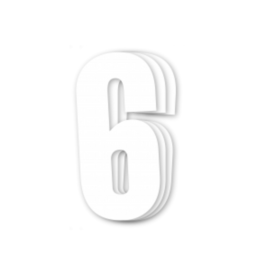 Blackbird Race Numbers White - pakke med 3 cm.13X7 #6