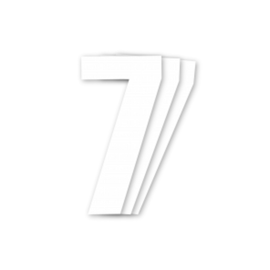 Blackbird Race Numbers White - pakke med 3 cm.13X7 #7