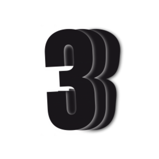 Blackbird Race Numbers Svart - pakke med 3 cm.13X7 #3