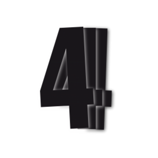 Blackbird Race Numbers Svart - pakke med 3 cm.13X7 #4