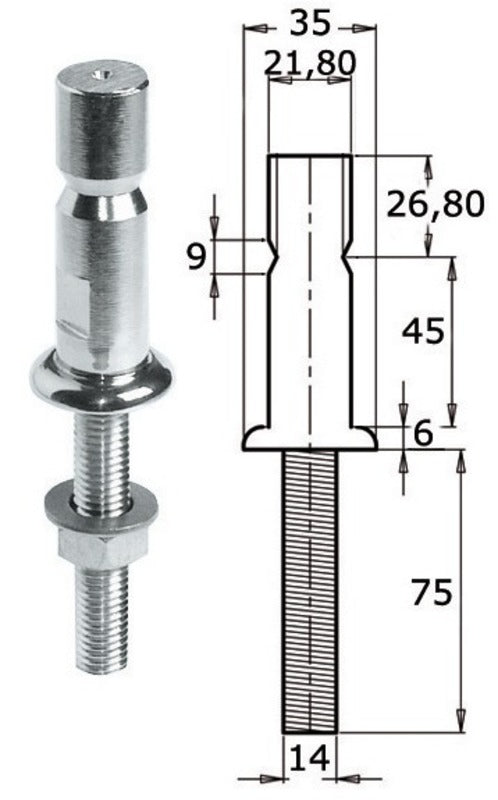 Osculati Søylefot AISI316 25 x 1.5 mm