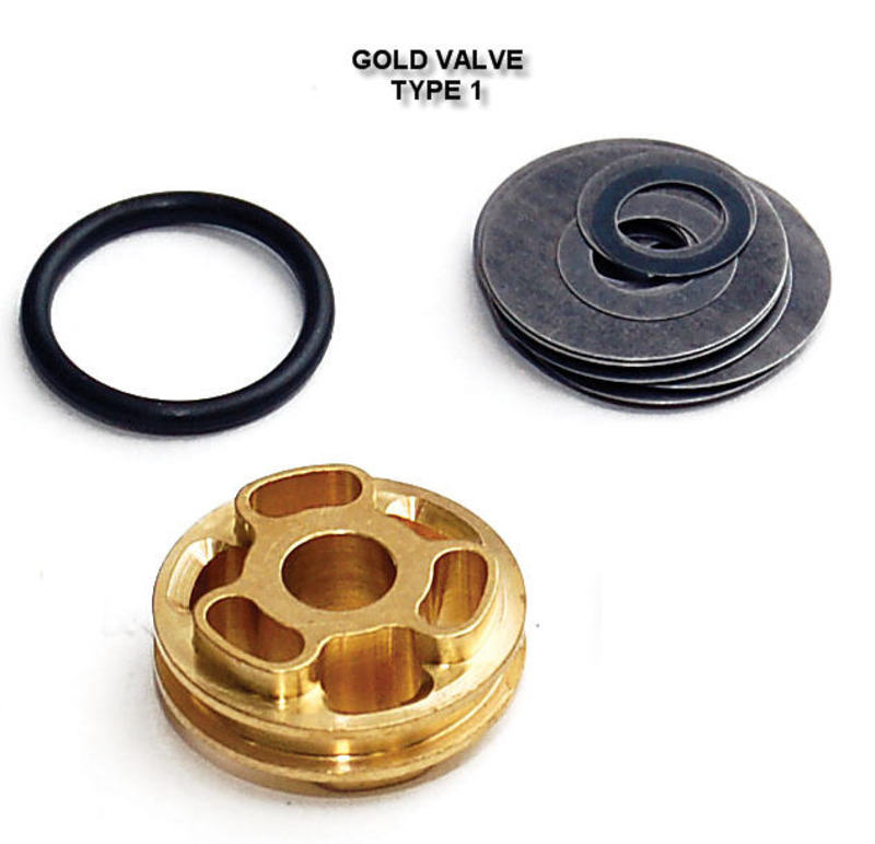 Race Tech Bakdemper GoldValve Sett 50x16mm SMGV5045
