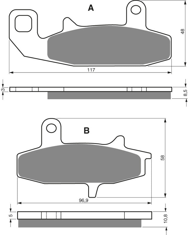 GOLDFREN Bremseklosser 036 Keramisk karbon AD