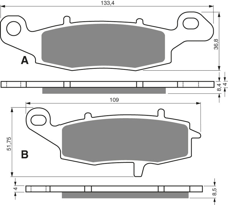 GOLDFREN Bremseklosser 104 Keramisk karbon S3