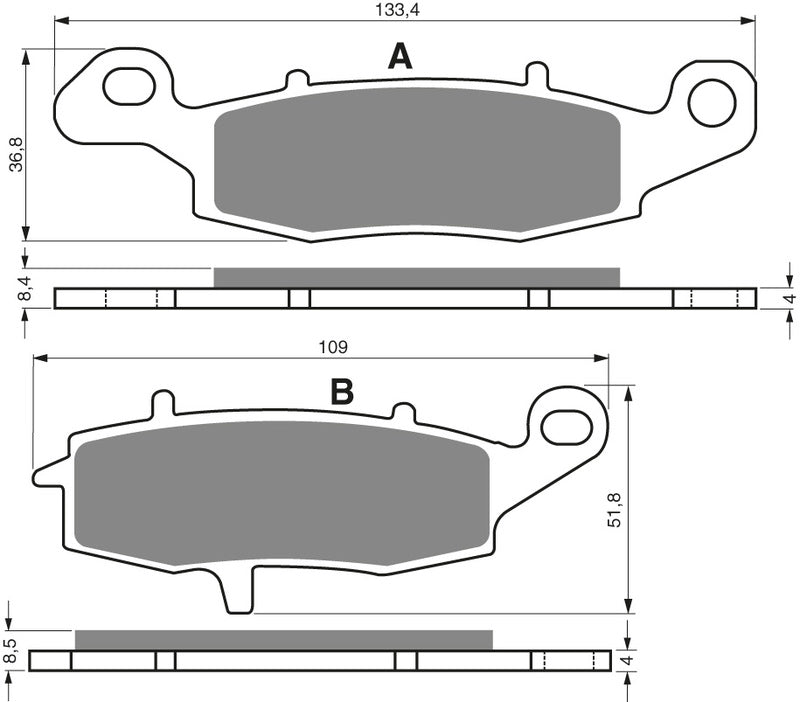 GOLDFREN Bremseklosser 124 Keramisk karbon AD