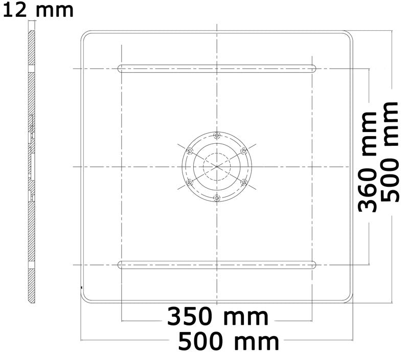 Osculati Bordsøyle kraftig 341-714mm